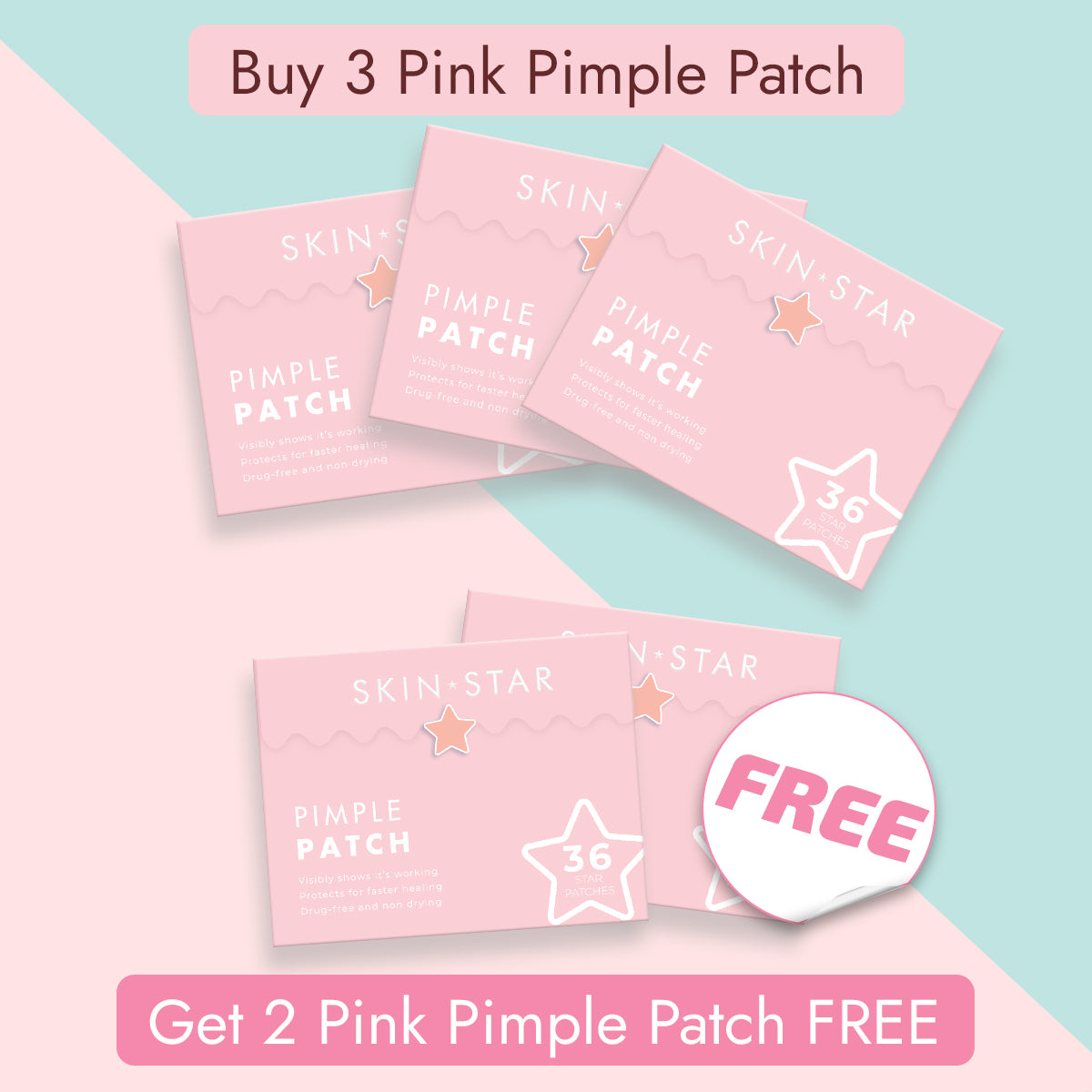 Buy 3 Get 2 free Star Patch